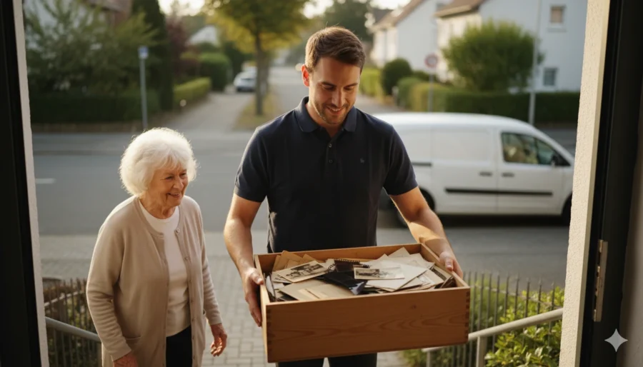 Hauseigener Kurierservice: SCANADO Kurier liefert Medien zurück. Scanado Kurier Liefert Medien Zurück.